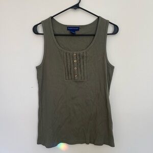Karen Scott Olive Green Sleeveless Top